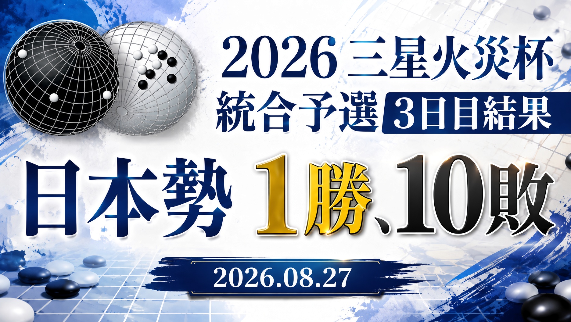 2026三星火災杯統合予選3日目結果、日本勢1勝10敗