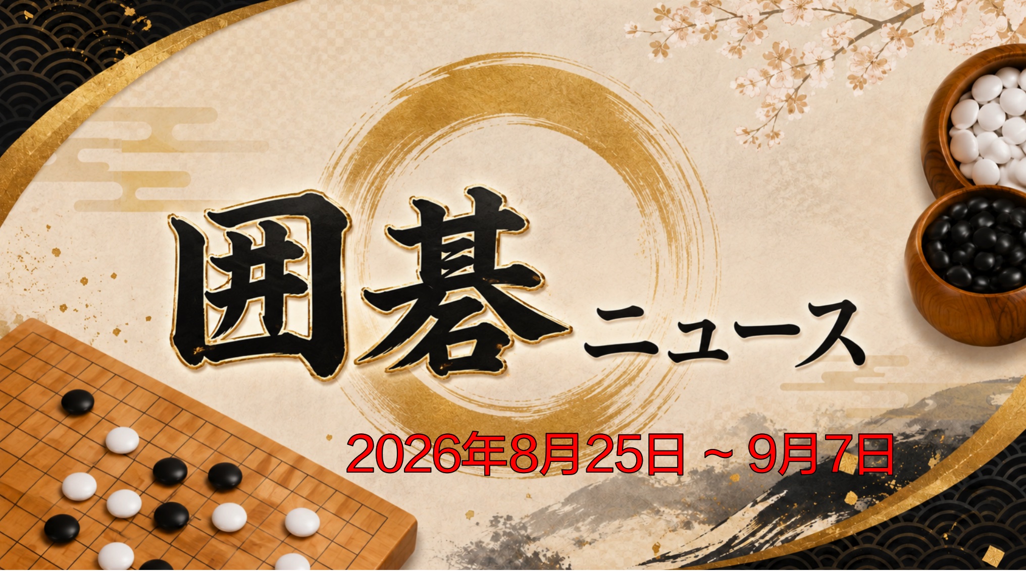 囲碁ニュースまとめ(2026.08.25~09.07)